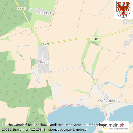 Tauche Grsdorf bei Beeskow  Lageplan